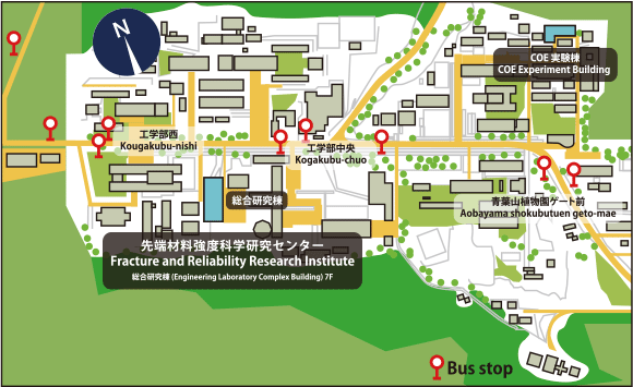 Aoba-yama Campus Map in Tohoku University